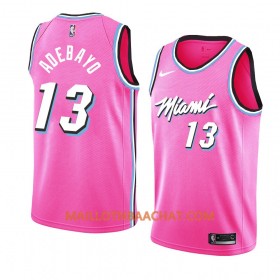 Maillot NBA Miami Heat Bam Adebayo 13 2018-19 Nike Rose Swingman - Homme